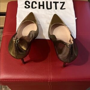 SCHUTZ Shimmering Bronze Heels